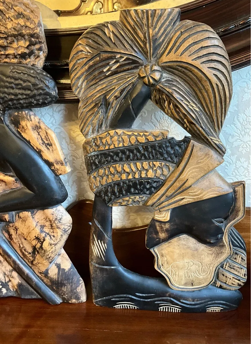 Set of Rare Vintage African Wooden Wall Hangings - Image 3