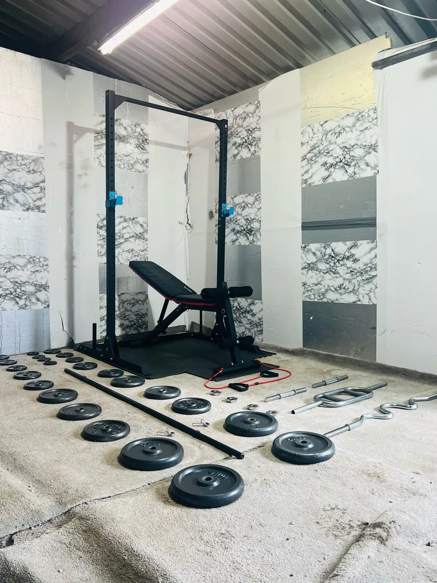COMPLETE GYM SET WEIGHTS RACK BENCH BARS ++ - Image 1