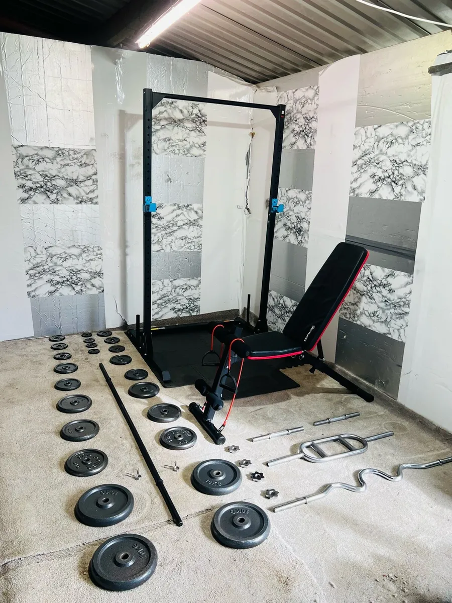 COMPLETE GYM SET WEIGHTS RACK BENCH BARS ++ - Image 4