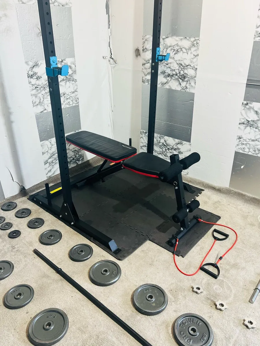 COMPLETE GYM SET WEIGHTS RACK BENCH BARS ++ - Image 3