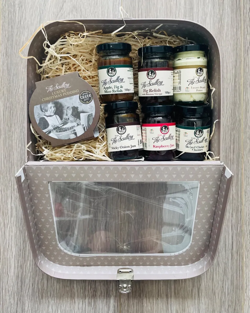 A Taste of The Scullery Hamper in a small suitcase - Image 1