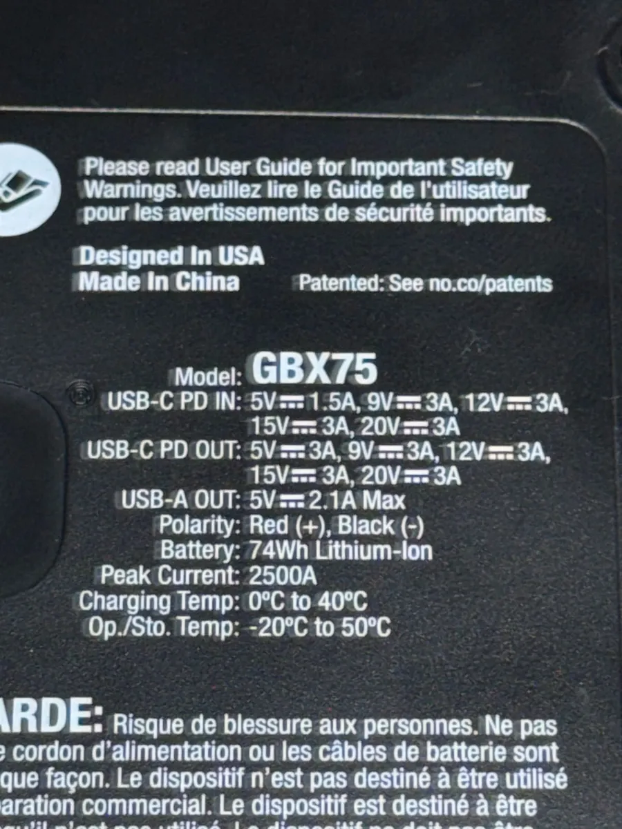 NOCO Boost GBX75 Jump Starter, Battery Booster - Image 4