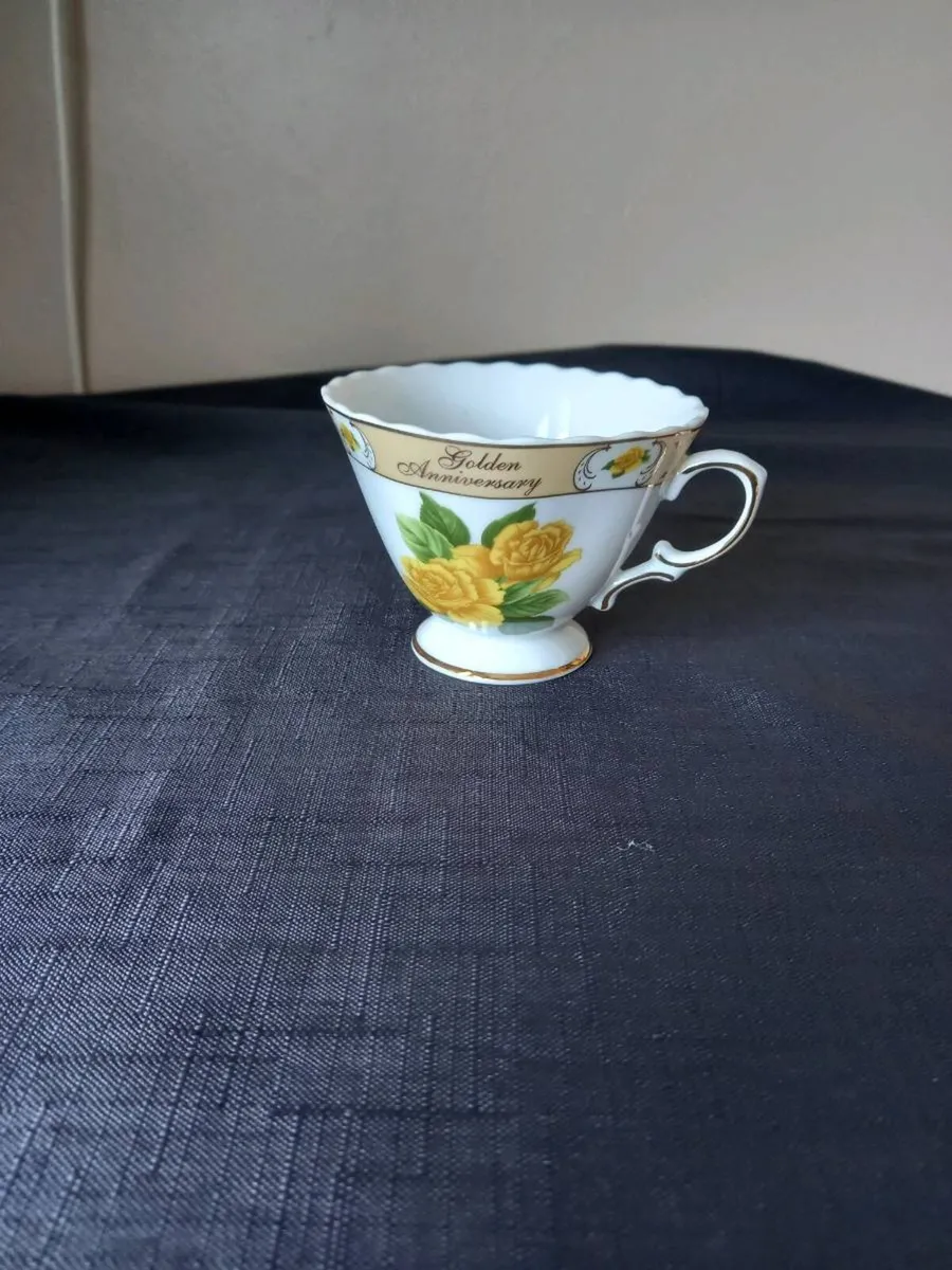 50th Golden Wedding Anniversary Teacup - Image 1