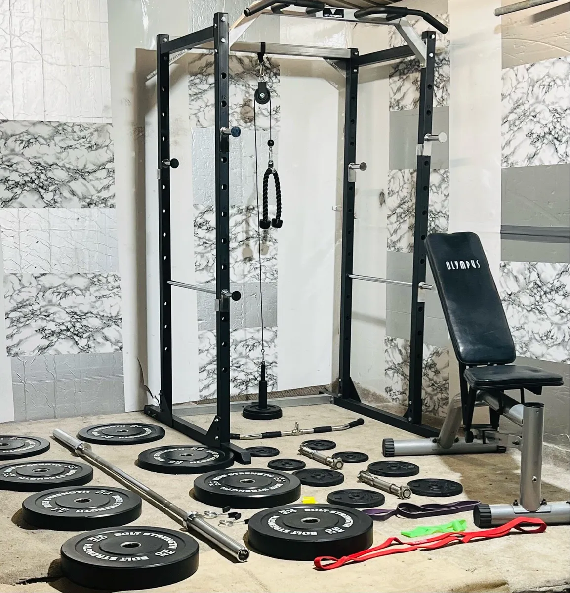 POWER RACK BRANDED WEIGHTS BENCH BAR DUMBBELLS ++ - Image 3