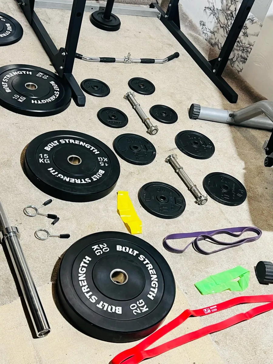 POWER RACK BRANDED WEIGHTS BENCH BAR DUMBBELLS ++ - Image 4