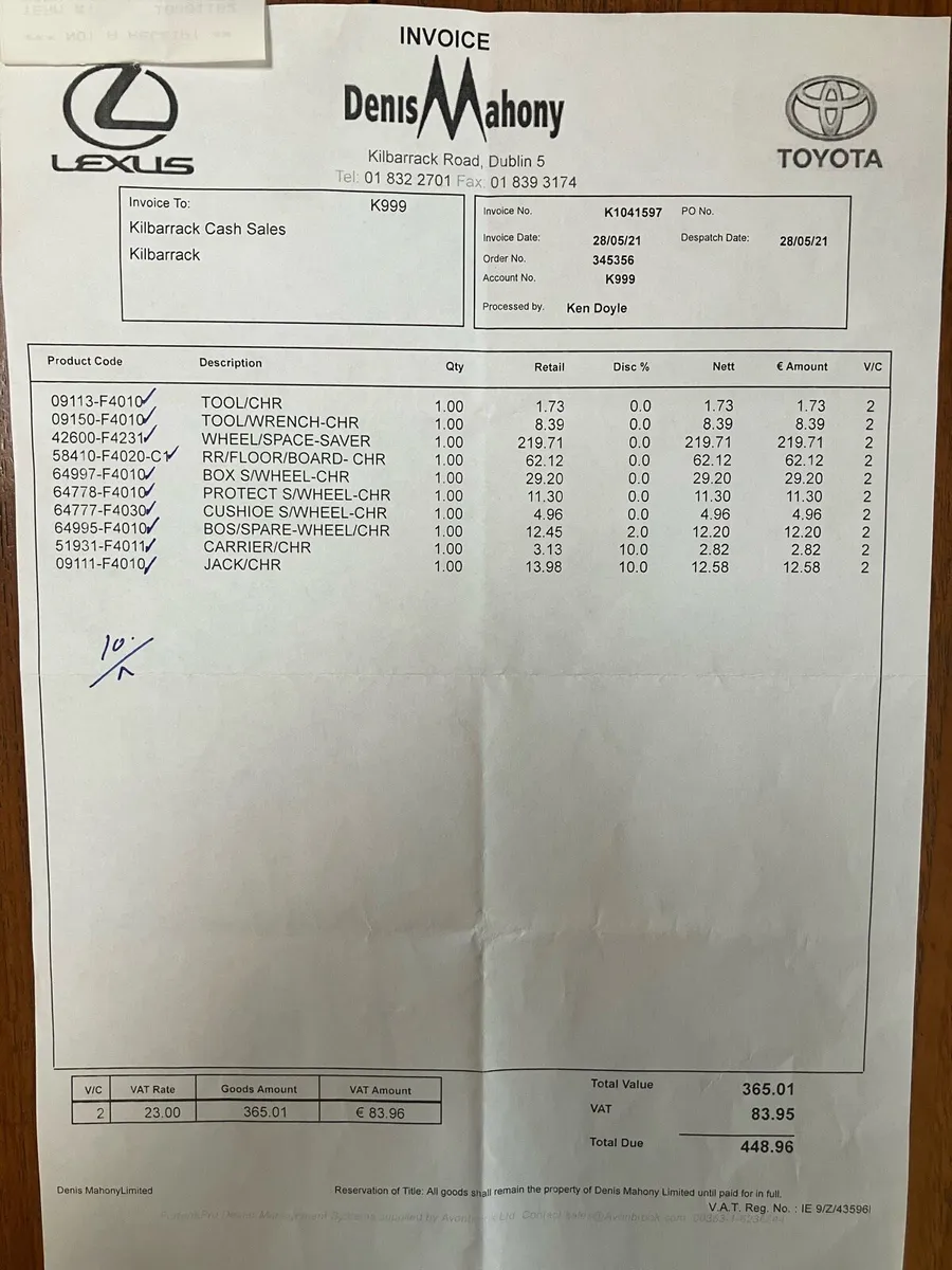 Toyota CHR mk1 Spare Wheel Kit - Image 4