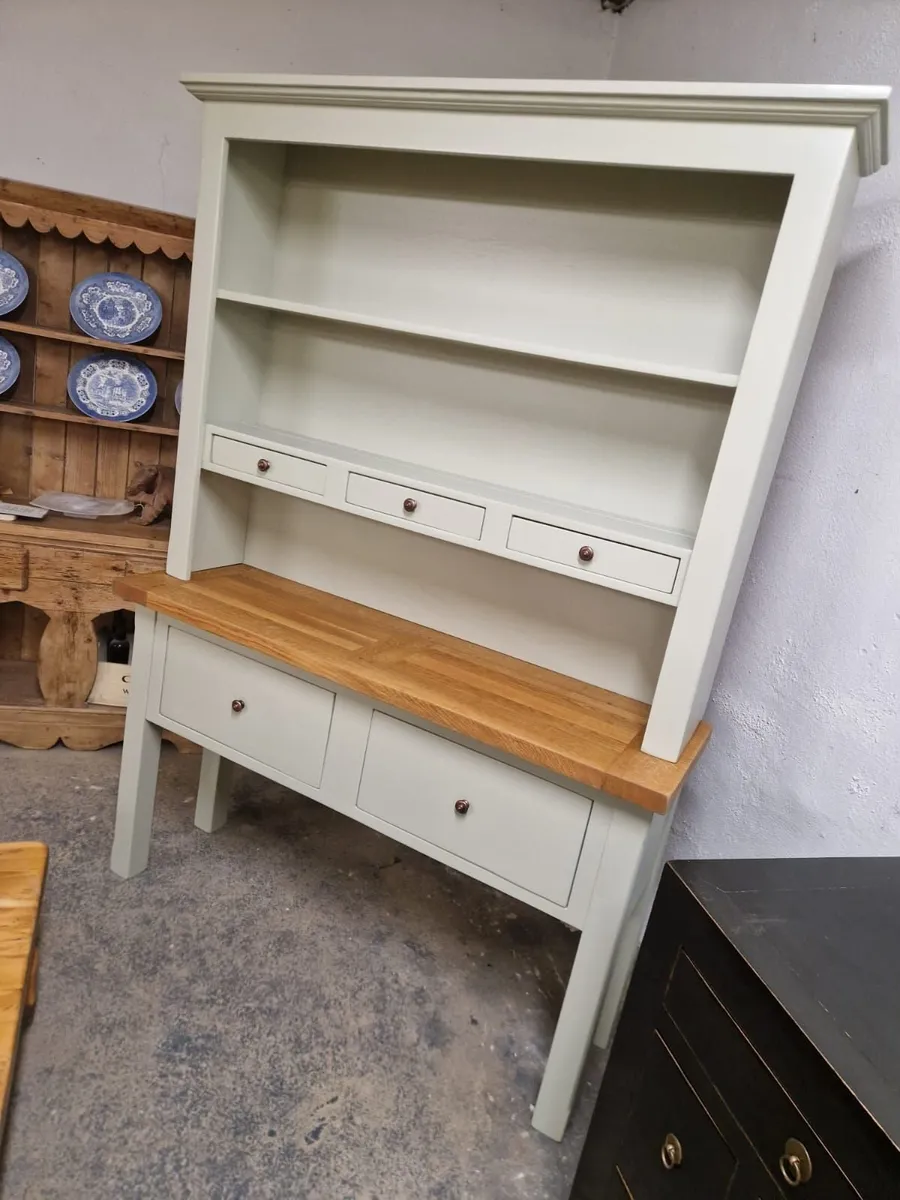 Large oak kitchen dresser, svelt green - Image 1