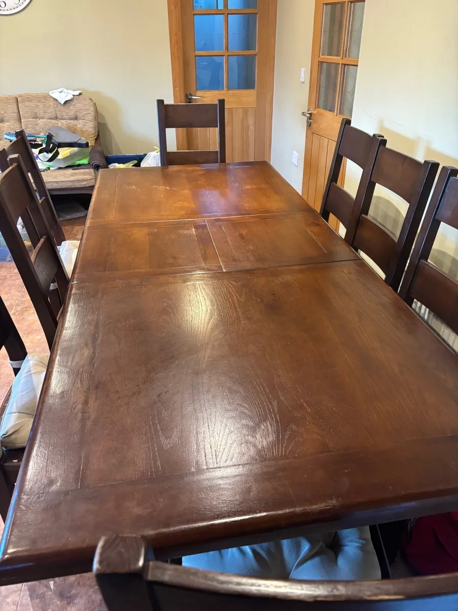 Solid Danube Oak Dining Table and Chairs - Image 1