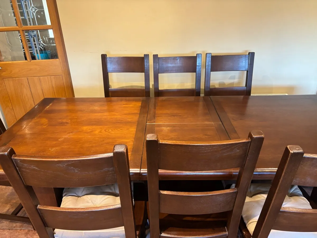 Solid Danube Oak Dining Table and Chairs - Image 2