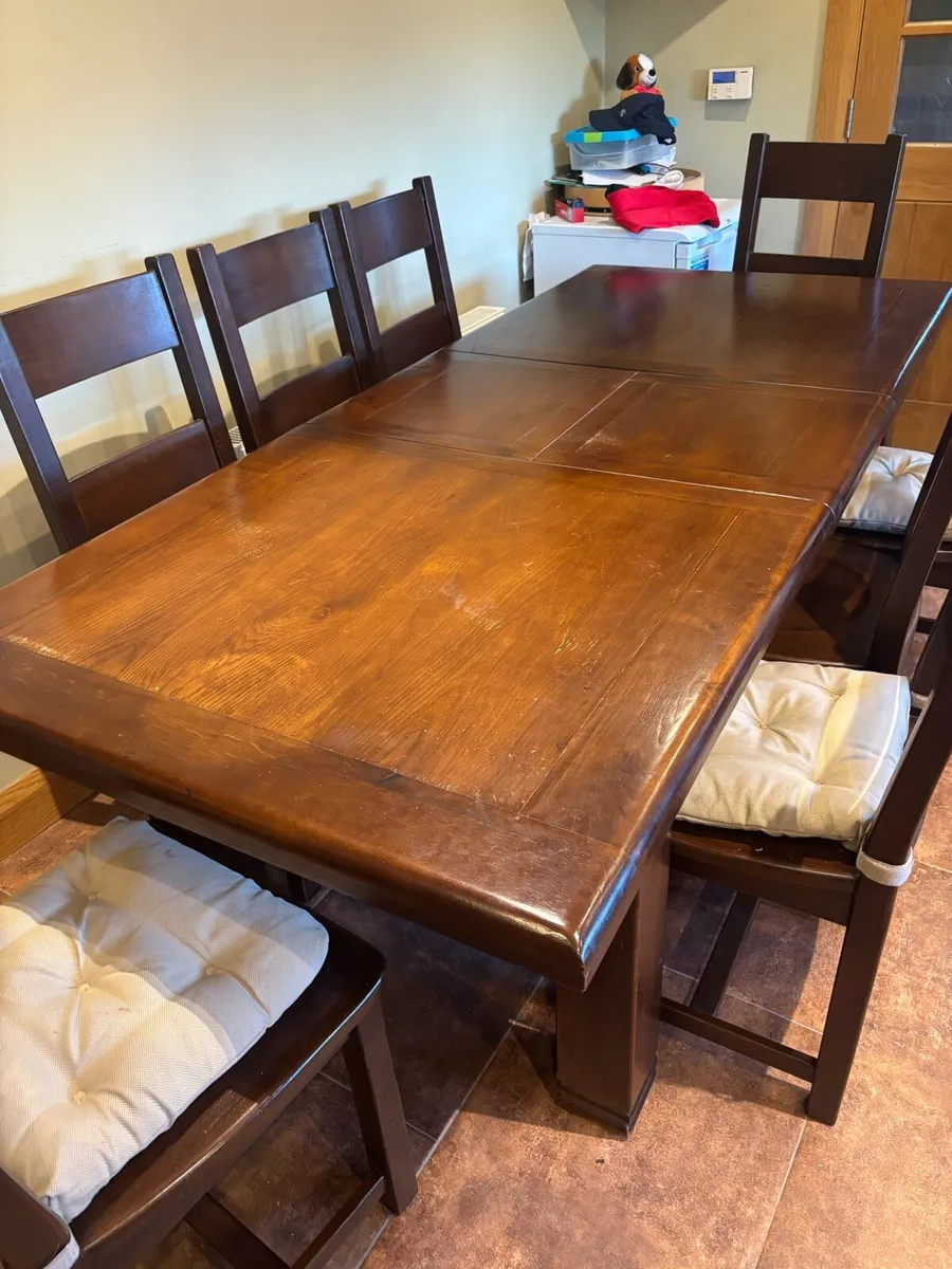 Solid Danube Oak Dining Table and Chairs - Image 3