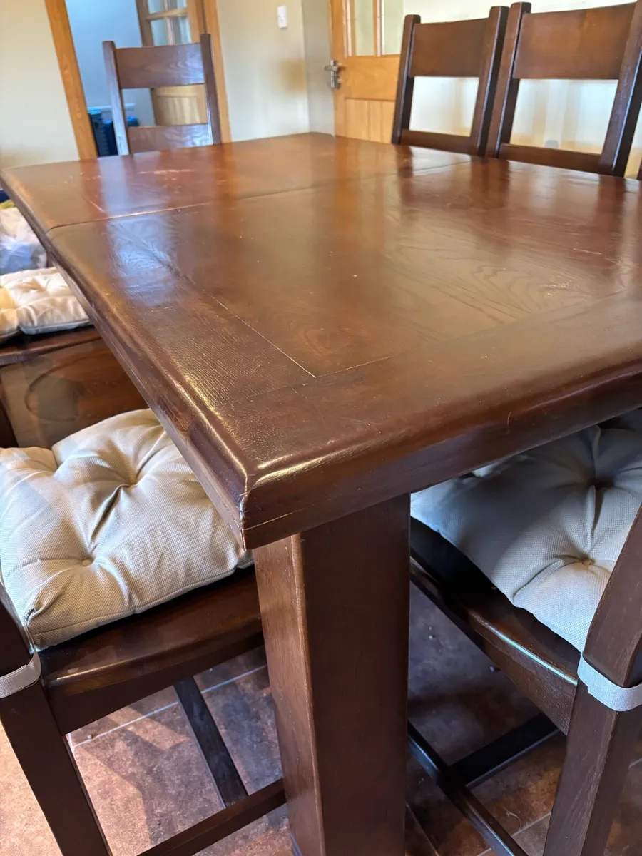 Solid Danube Oak Dining Table and Chairs - Image 4