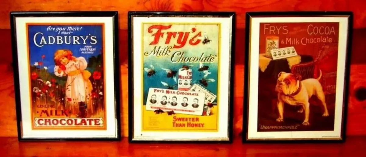 Vintage Trio Of Framed Chocolate Ad's - Image 4