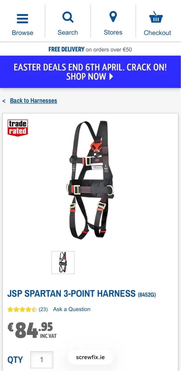 3x Unused JSP Spartan 3 point Safety Harness - Image 1