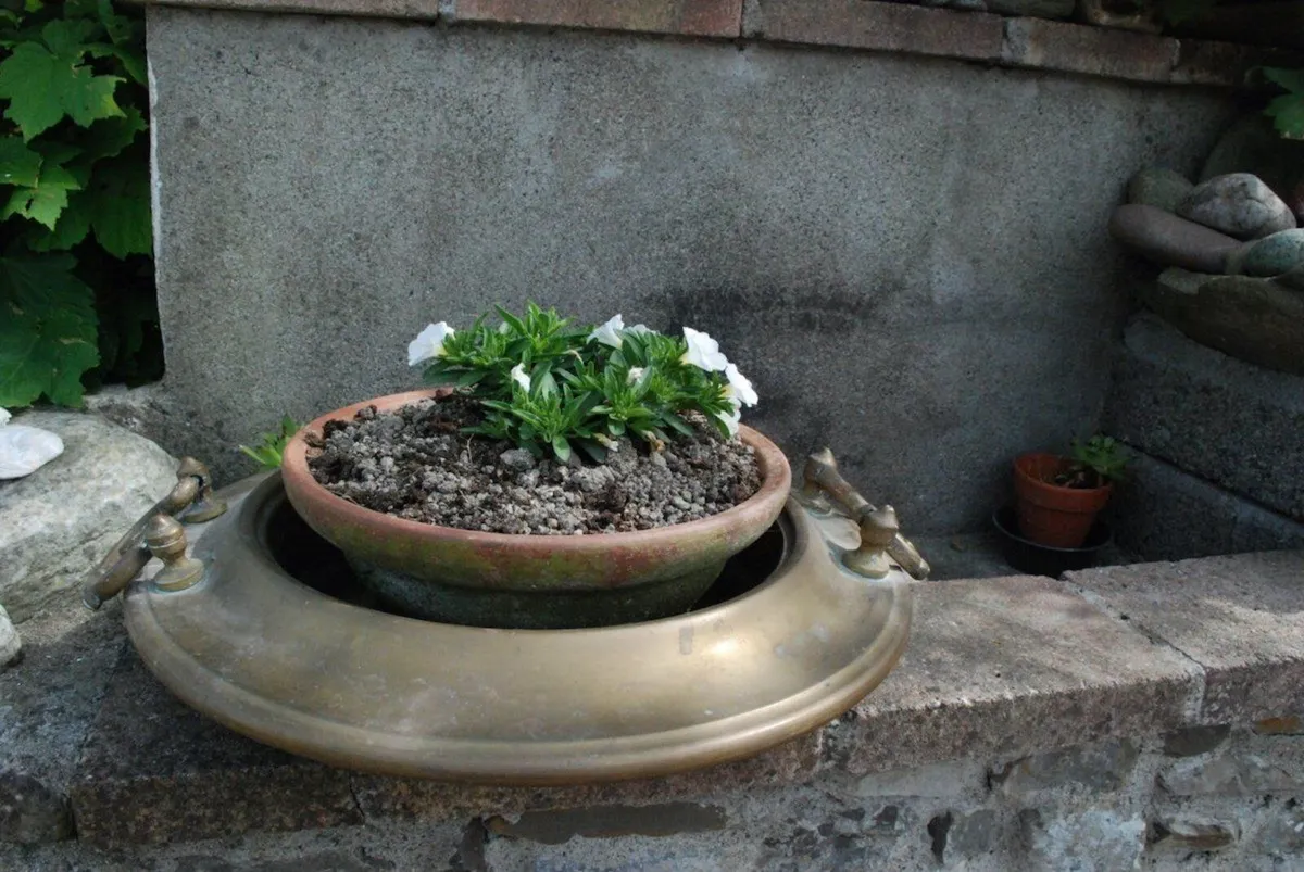 Cachepot for plant/flowers, solid brass/copper - Image 3