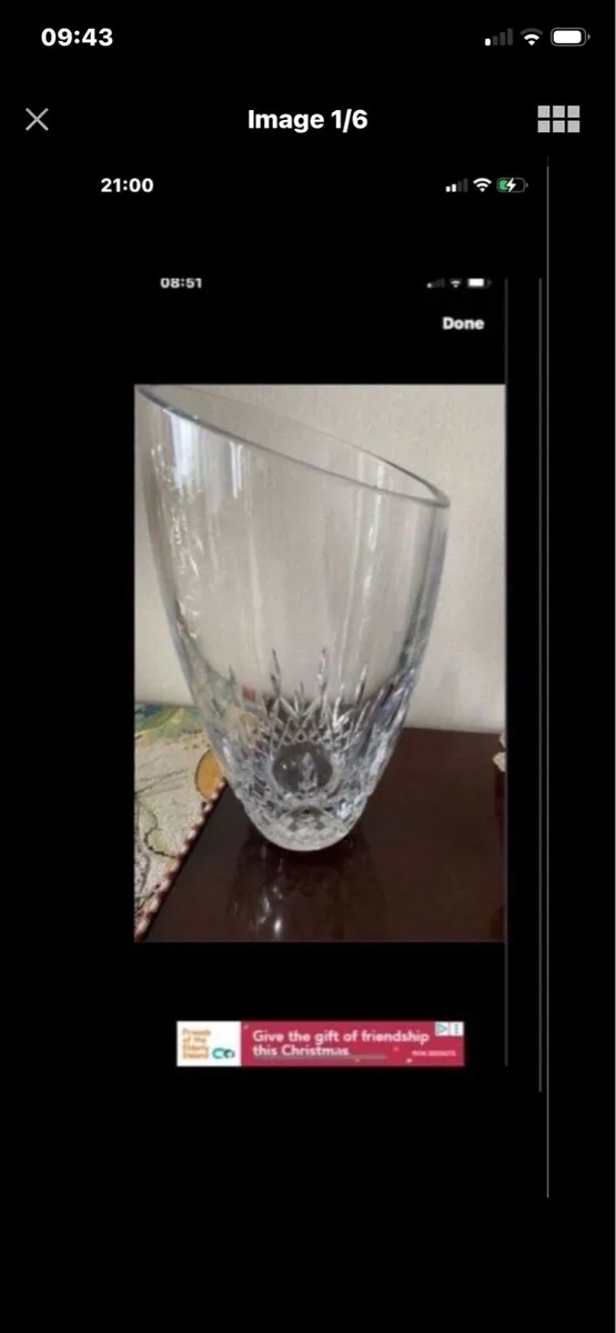 Large Waterford Crystal Angular vase - Image 1