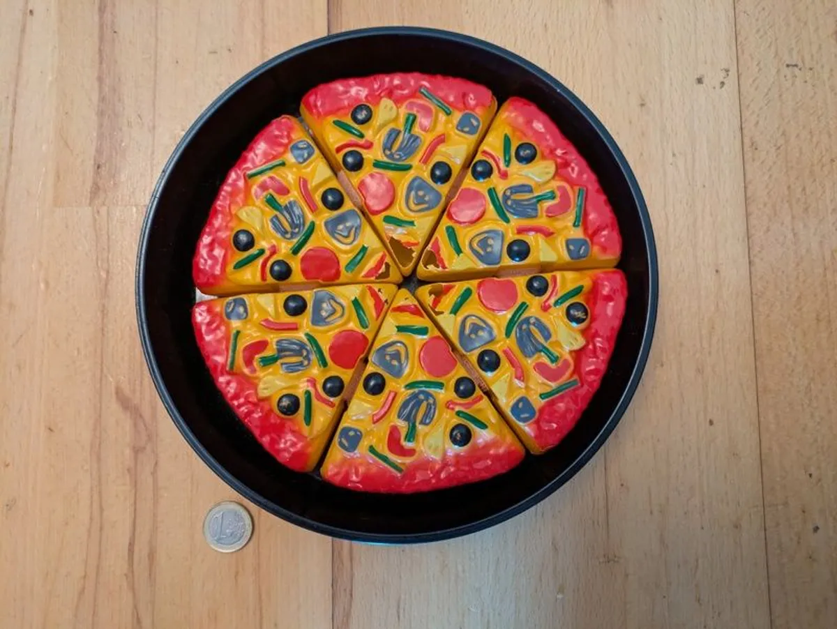 4 Toys (birthday cake, pizza, Tiki Miraculous character and phone) + 1 Bag - Image 2