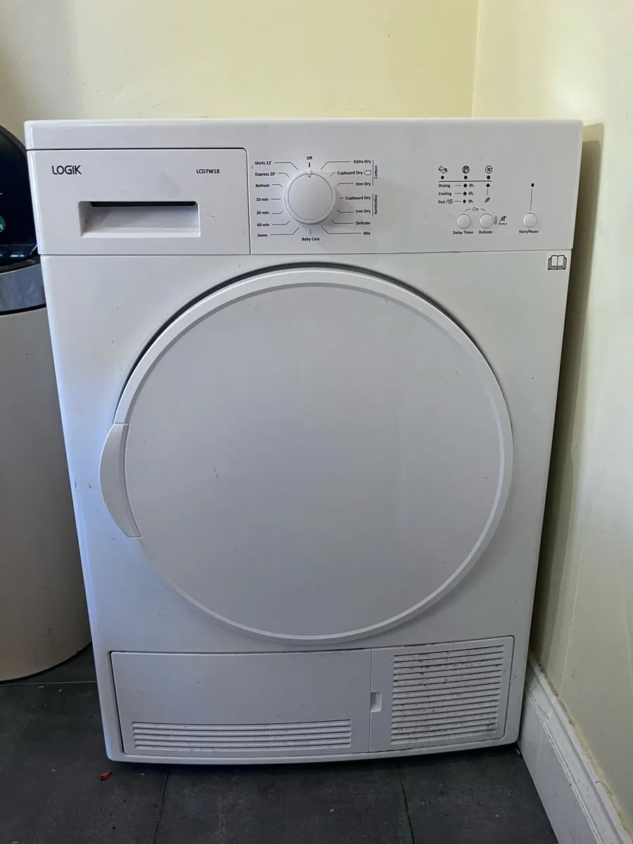 Logik - LCD7W18 7kg condenser tumble dryer white - Image 1