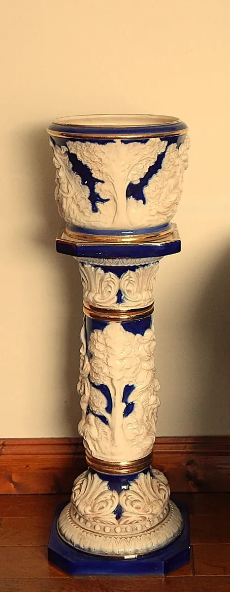 Large Vintage Italian Ceramic Pedestal Jardiniere - Image 2