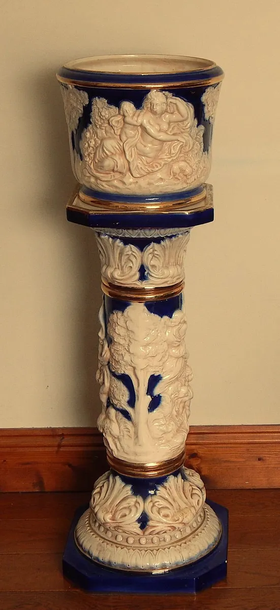 Large Vintage Italian Ceramic Pedestal Jardiniere - Image 3