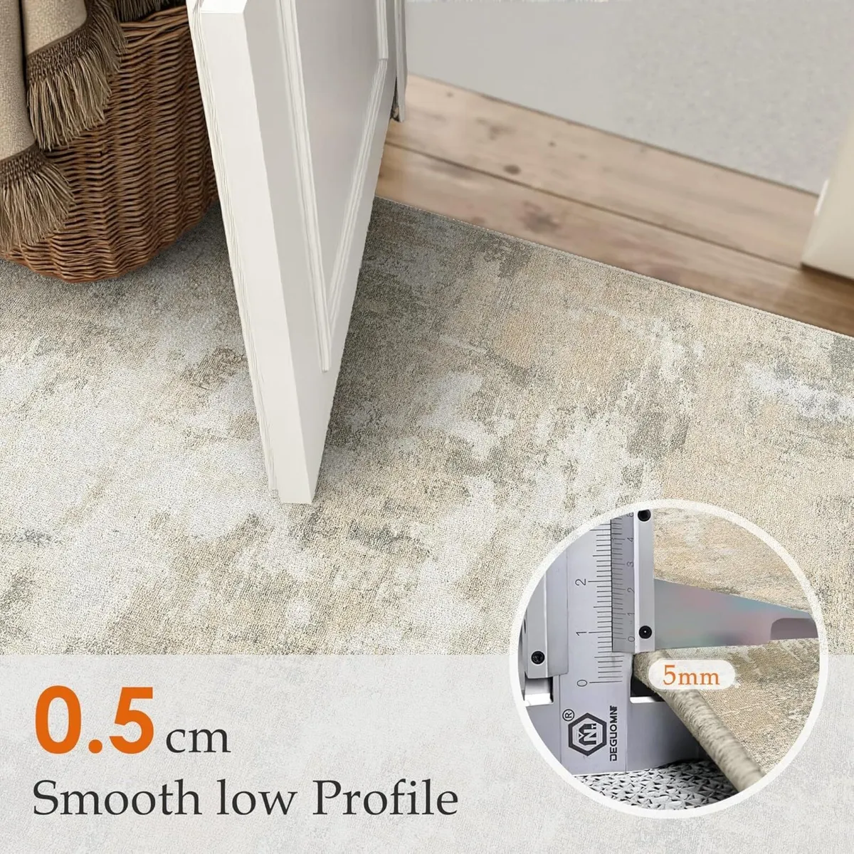 Beige Abstract Area Rug Living Room Extra Large - Image 3