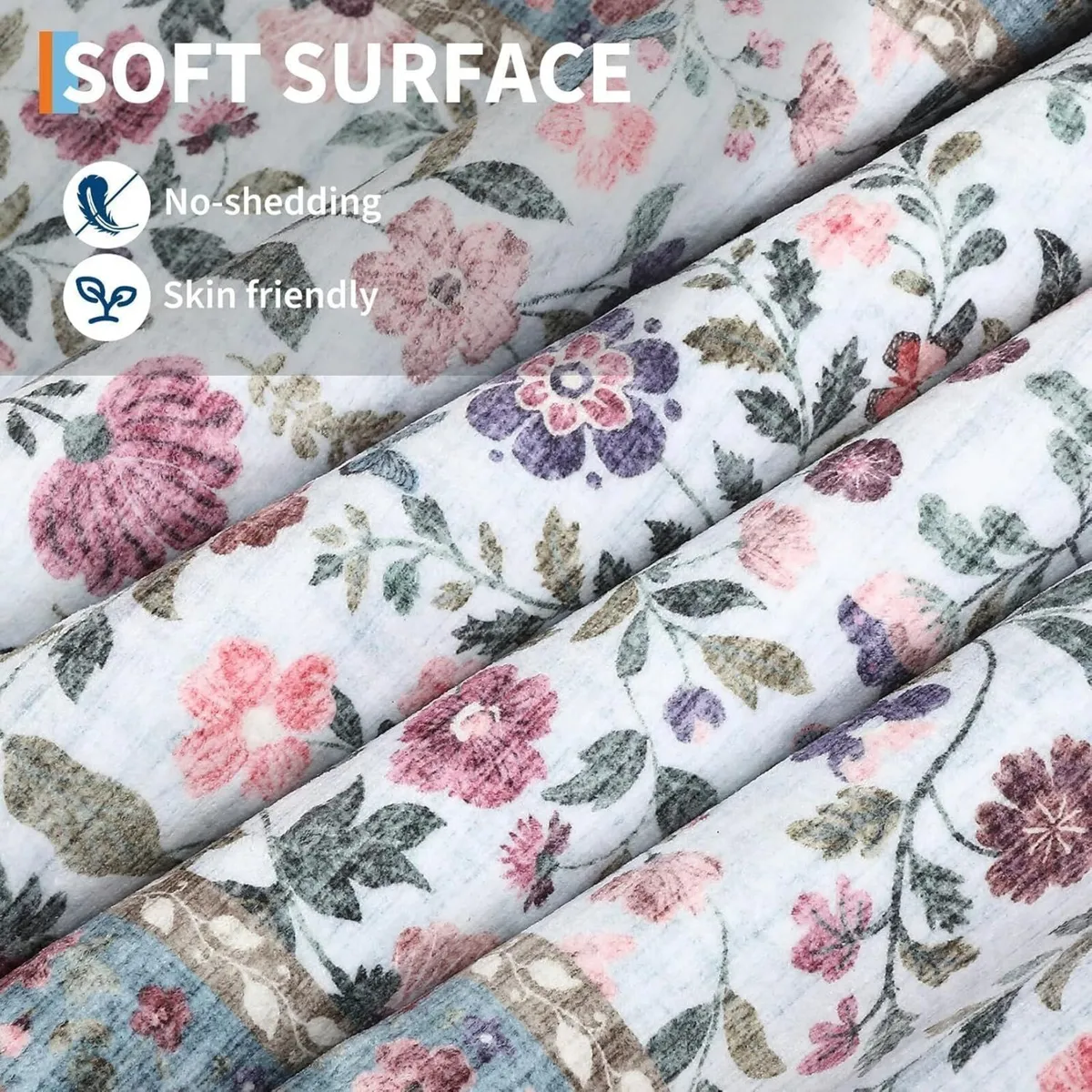 160x230 cm Soft Large Floral Rug Washable - Image 4