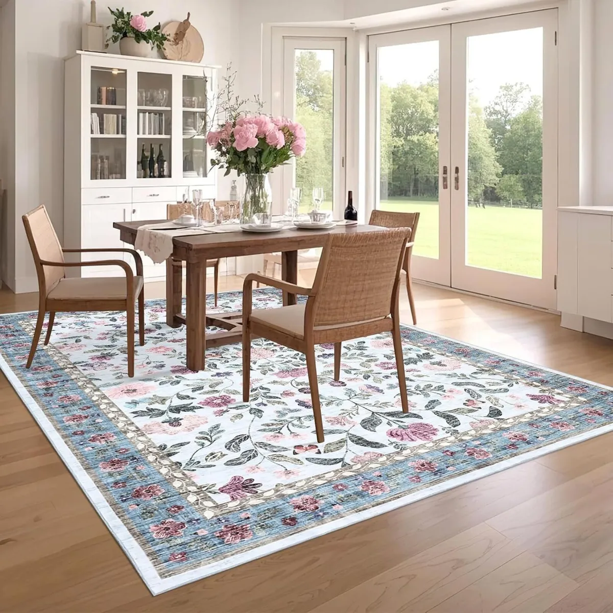 160x230 cm Soft Large Floral Rug Washable - Image 3