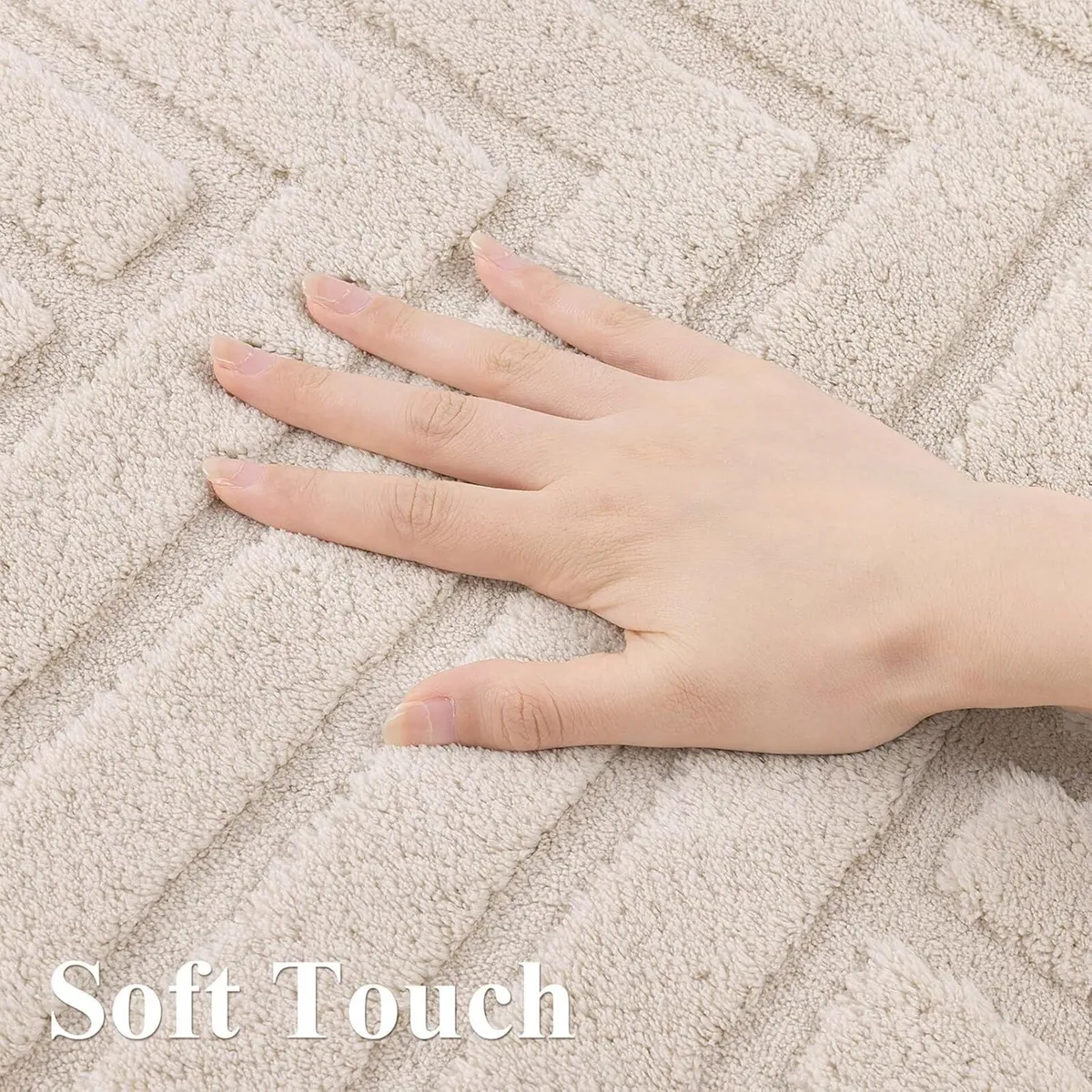 Living Room Rug Non‑Slip Washable Carpet Cream - Image 3