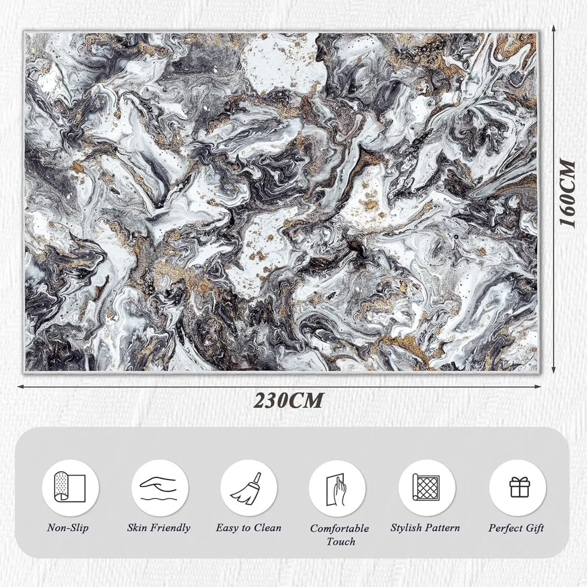 Living Room Rugs Large - 160x230 cm Upgraded 10mm - Image 2