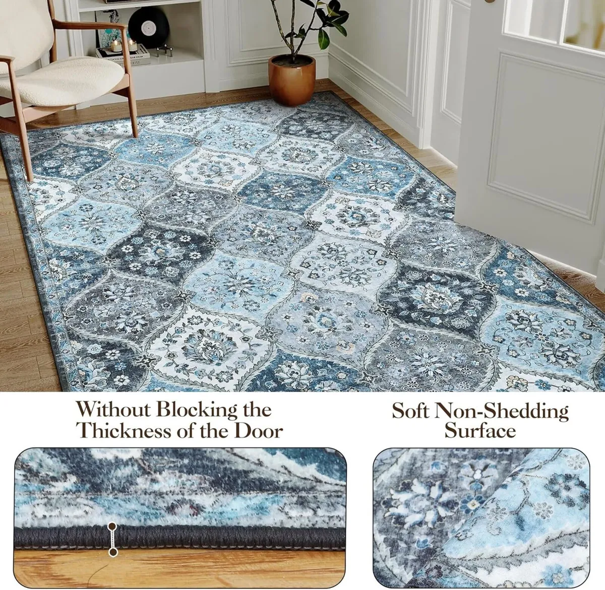 Washable Vintage Area Rugs 160x230cm Traditional - Image 4