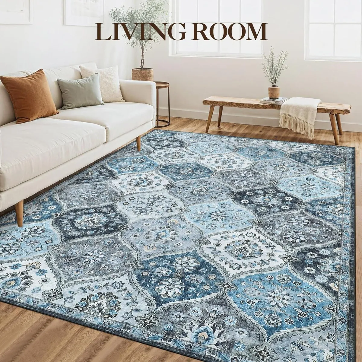 Washable Vintage Area Rugs 160x230cm Traditional - Image 3