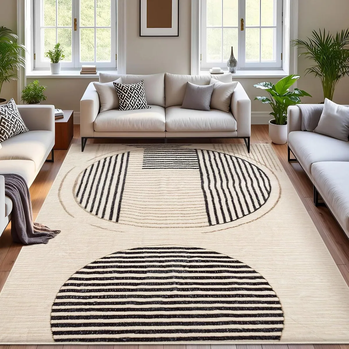 Washable Rugs Living Room 200x250cm Soft Geometric - Image 1
