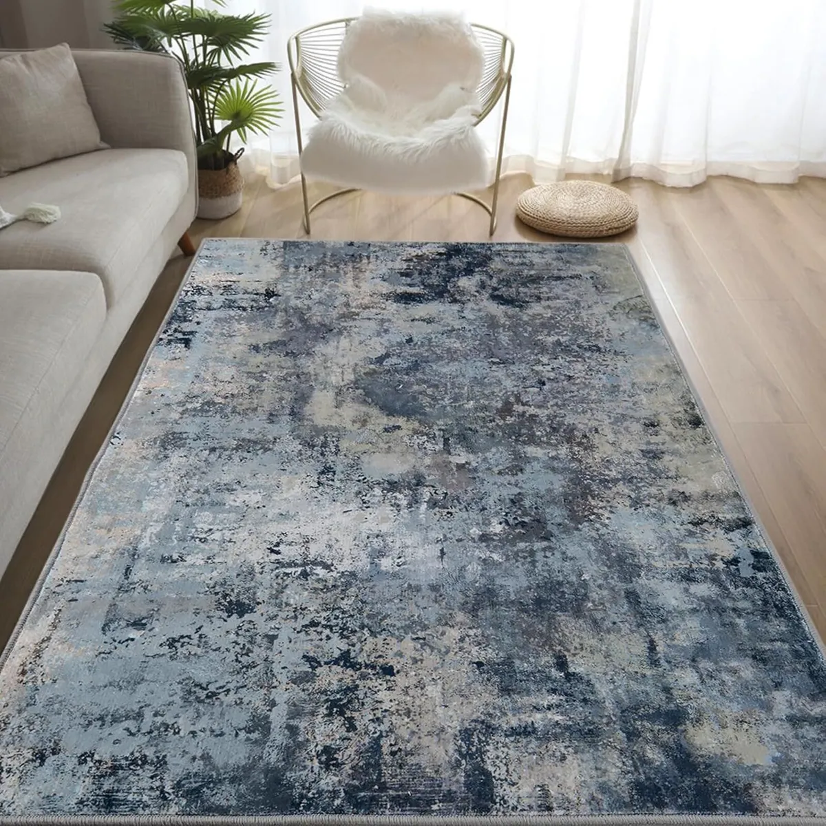 Rugs Living Room Large Blue Grey 200 x 300 cm - Image 4