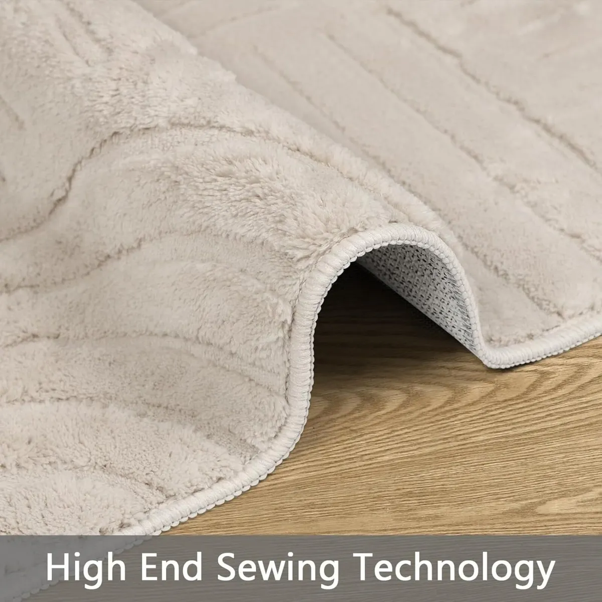 Rugs Living Room Large 160x230 Washable Cream - Image 4