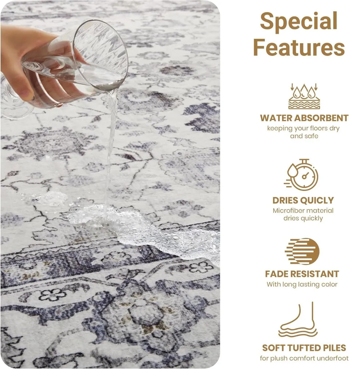 Rugs for Bedroom Living Room Large 200x290 cm - - Image 4