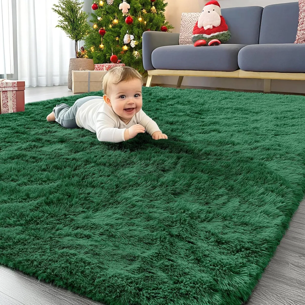 Fluffy Shaggy Rugs Living Room Large Anti Slip - Image 1