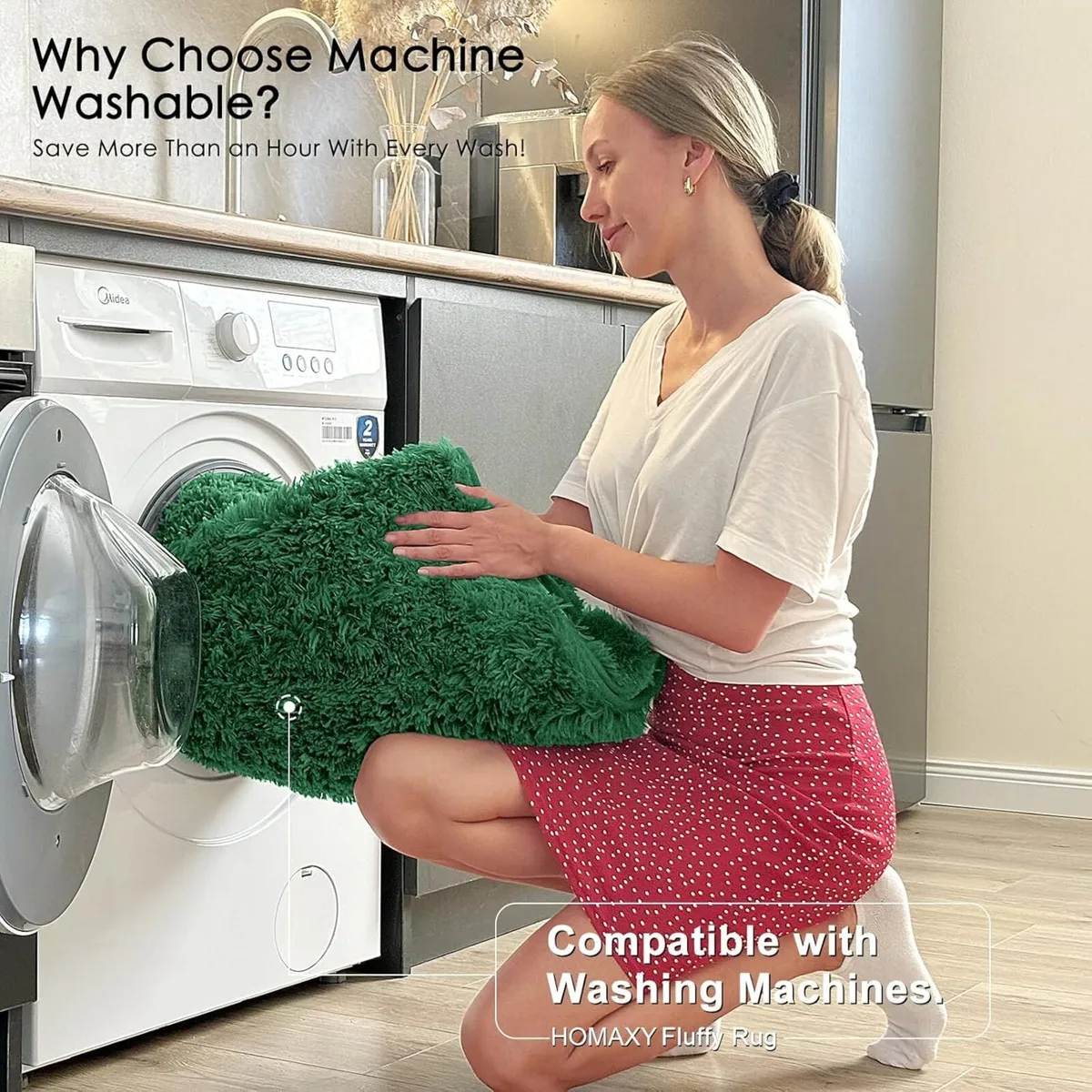 Fluffy Shaggy Rugs Living Room Large Anti Slip - Image 3