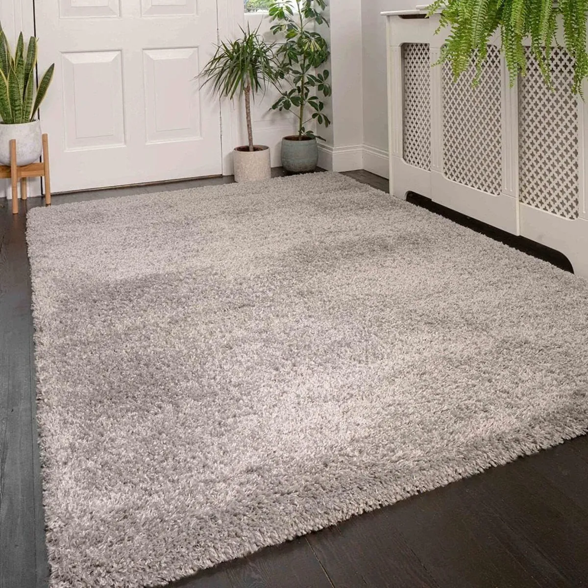 Silver Grey Modern Rug Living Room Extra Large - Image 1