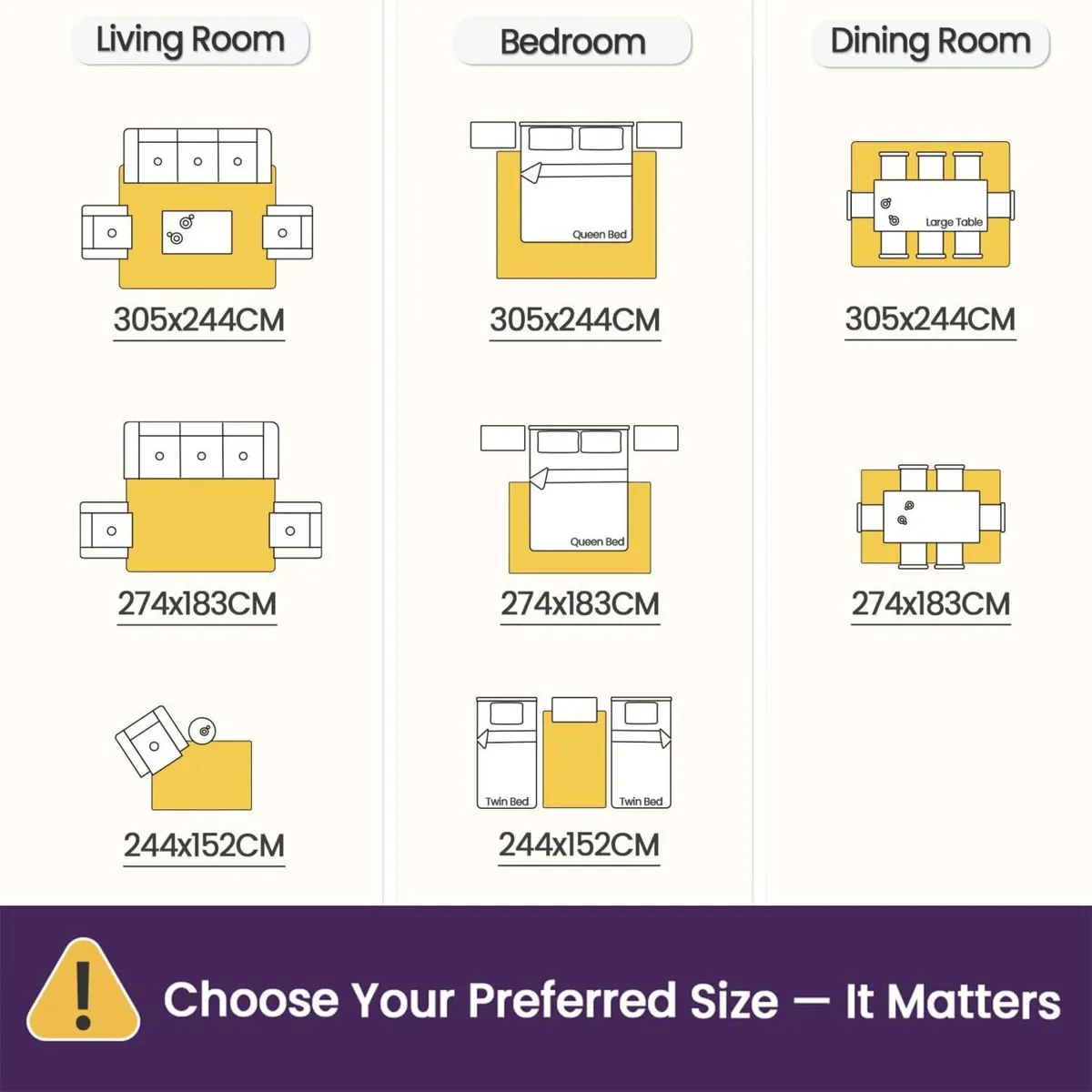 Area Rugs for Living Room 152 x 244 cm Non-slip - Image 2