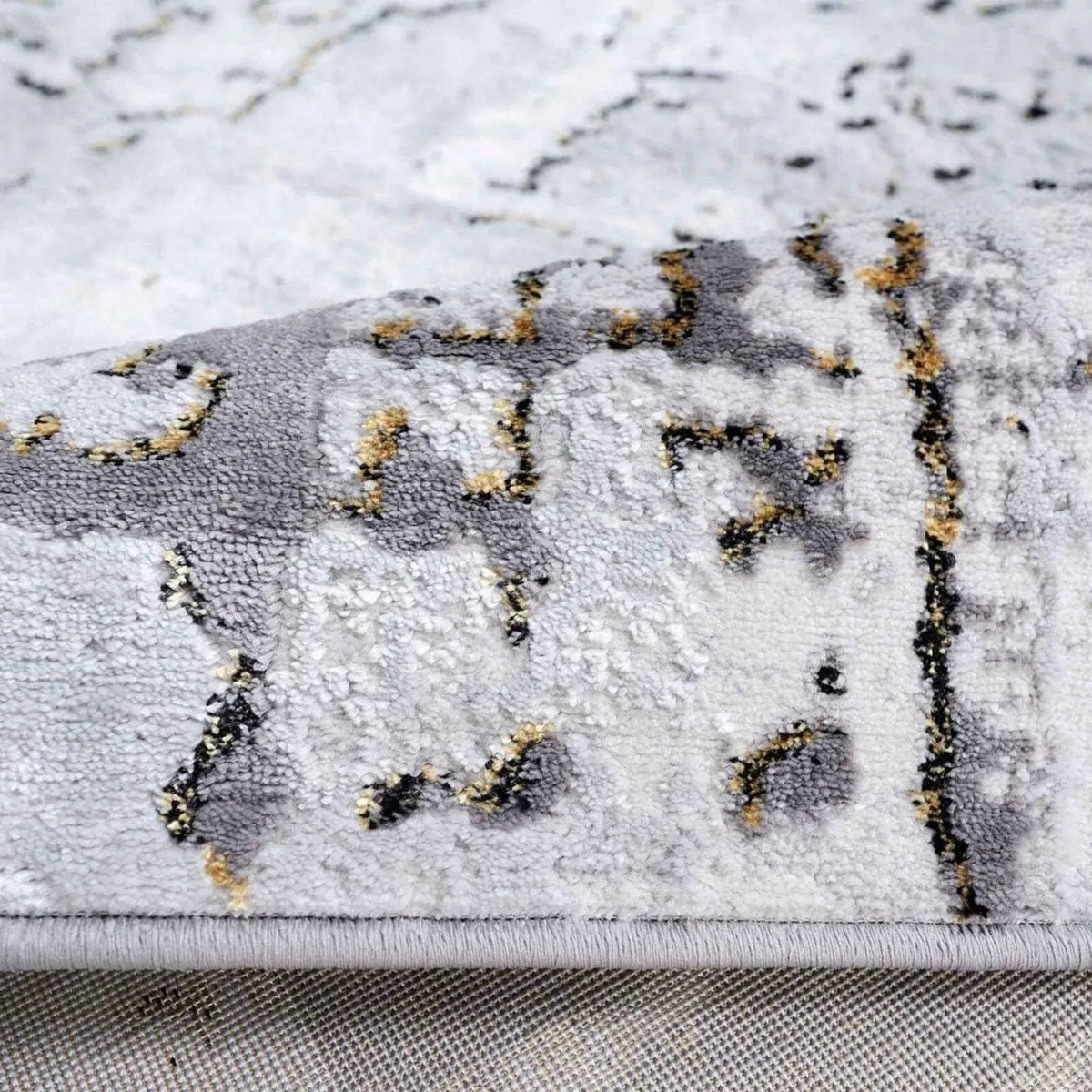 Designer Abstract Silver Grey Painterly Living - Image 2