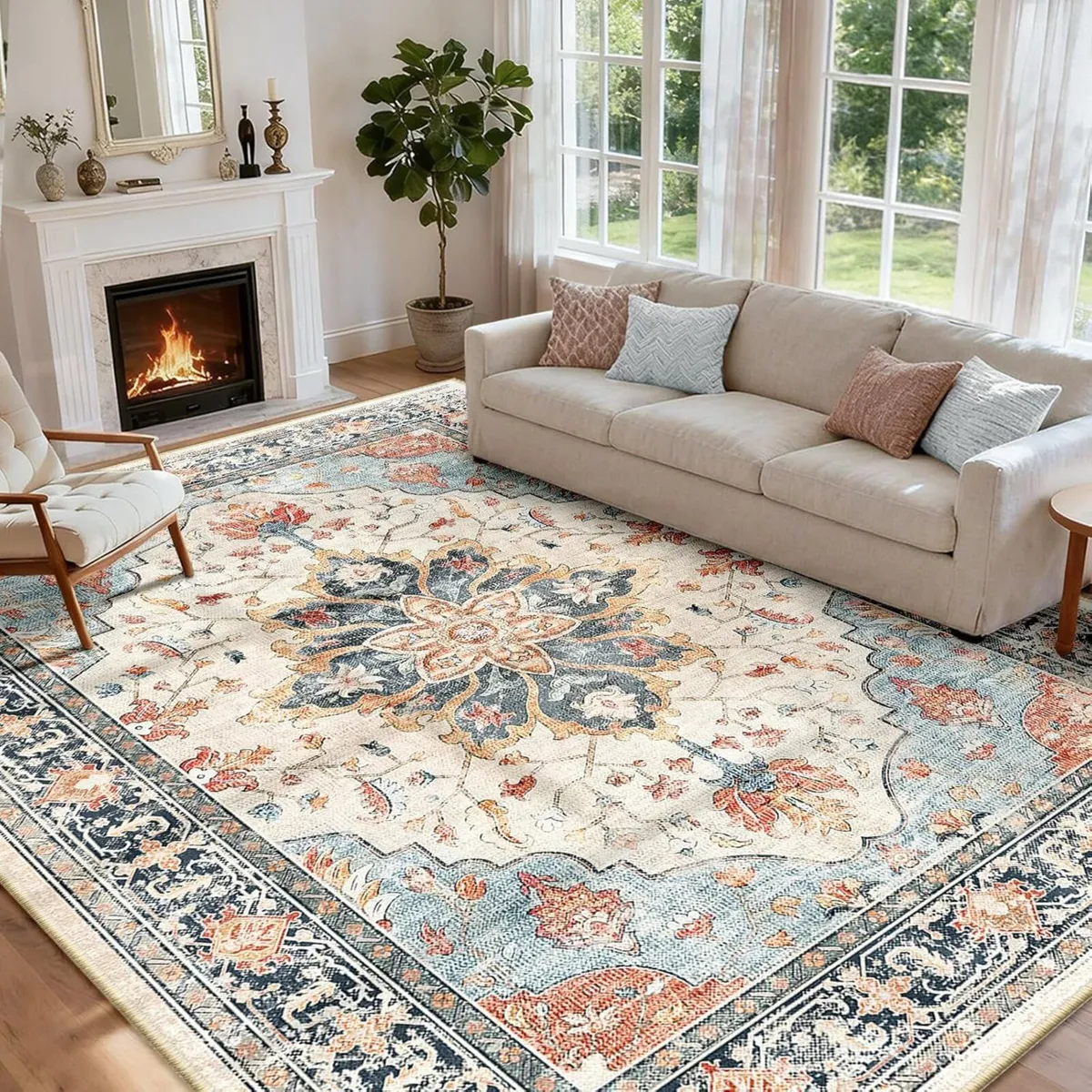 Machine Washable Rugs 240x300 cm Vintage Area Rug - Image 1