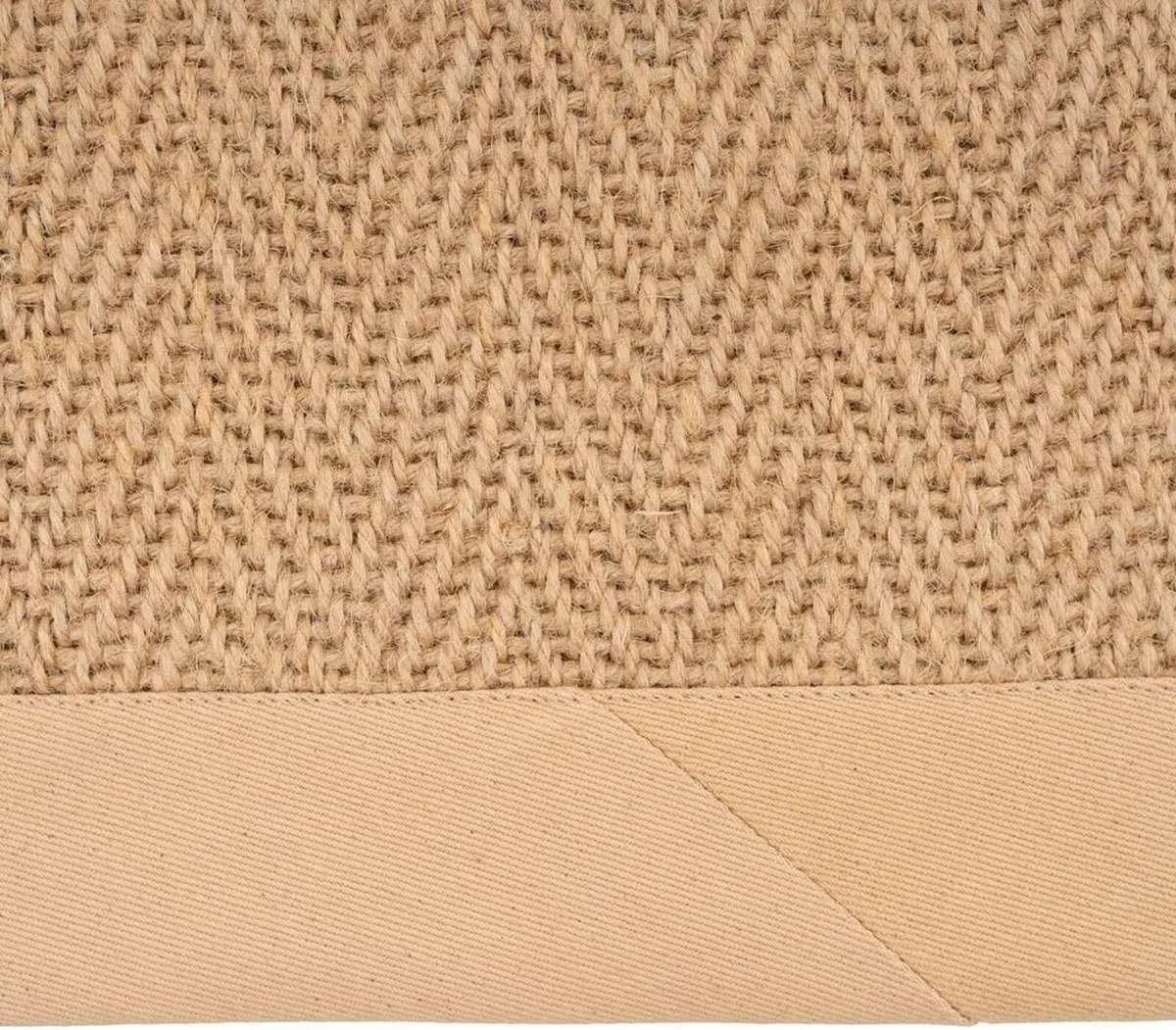 Natural Sustainable Beige Cotton Border Herringbon - Image 2