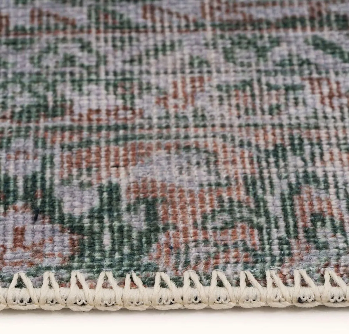 Washable Medallion Multi Green Rugs Vintage - Image 3