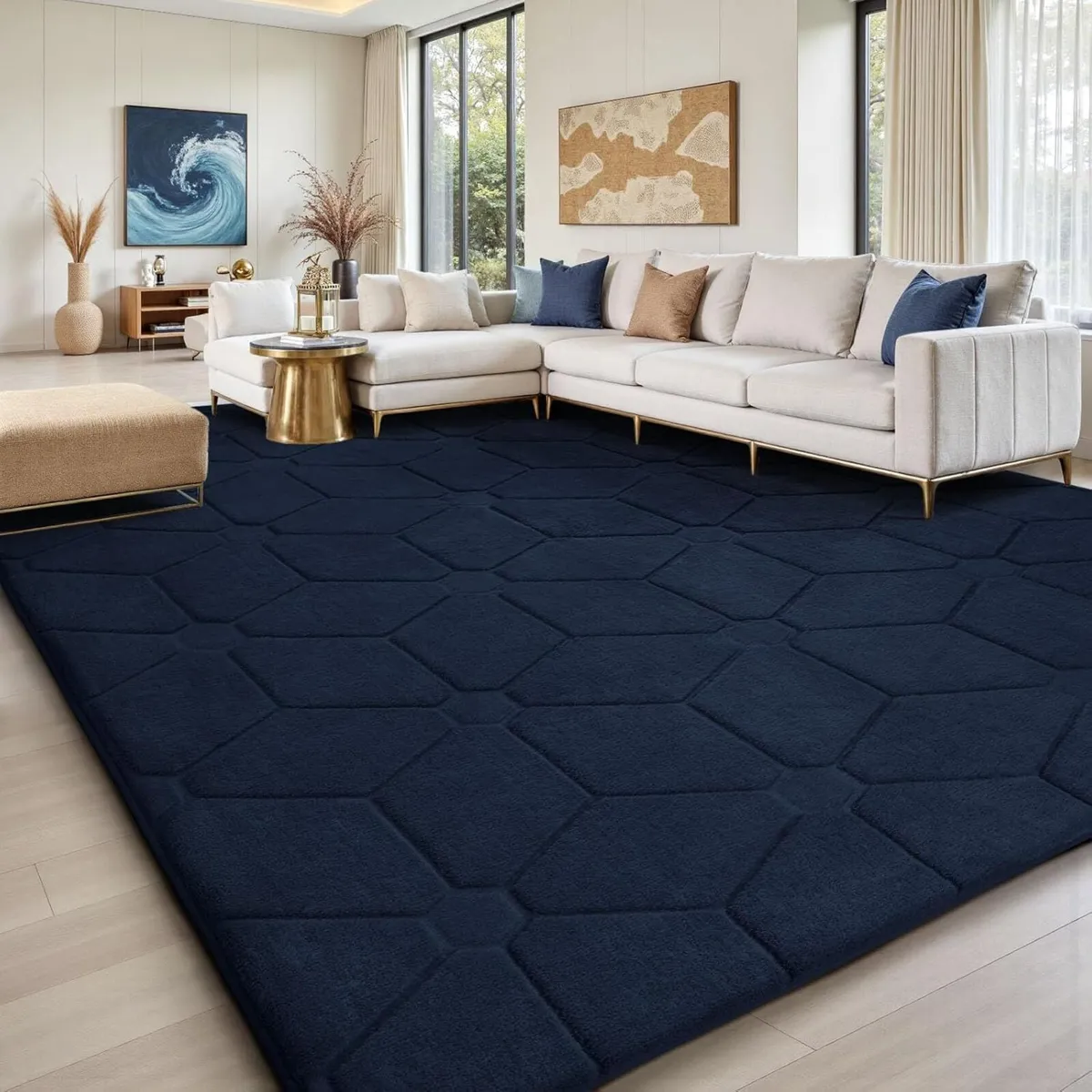 Rugs Living Room 275x370 3D NavyBlue Area for - Image 1