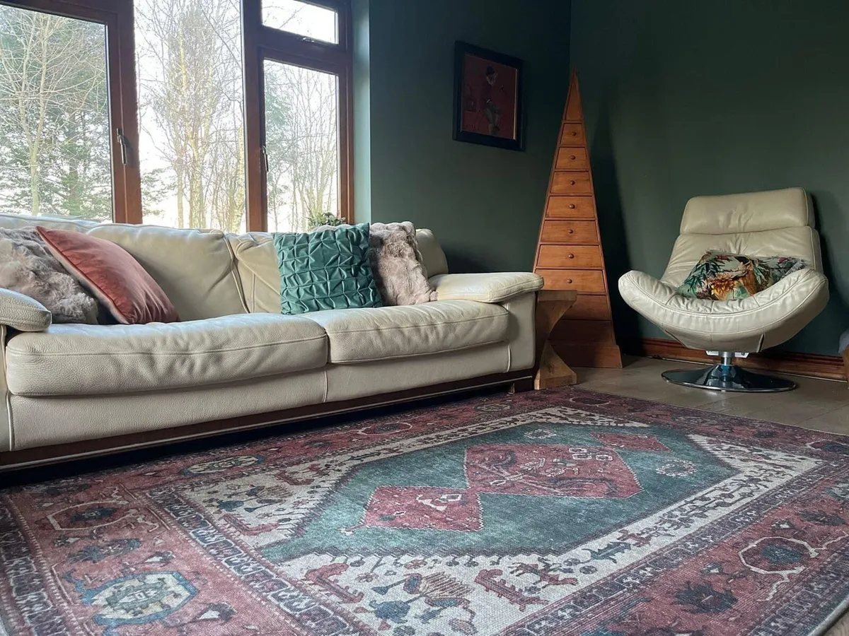 Machine Washable Terracotta Livingroom Rug - Image 1