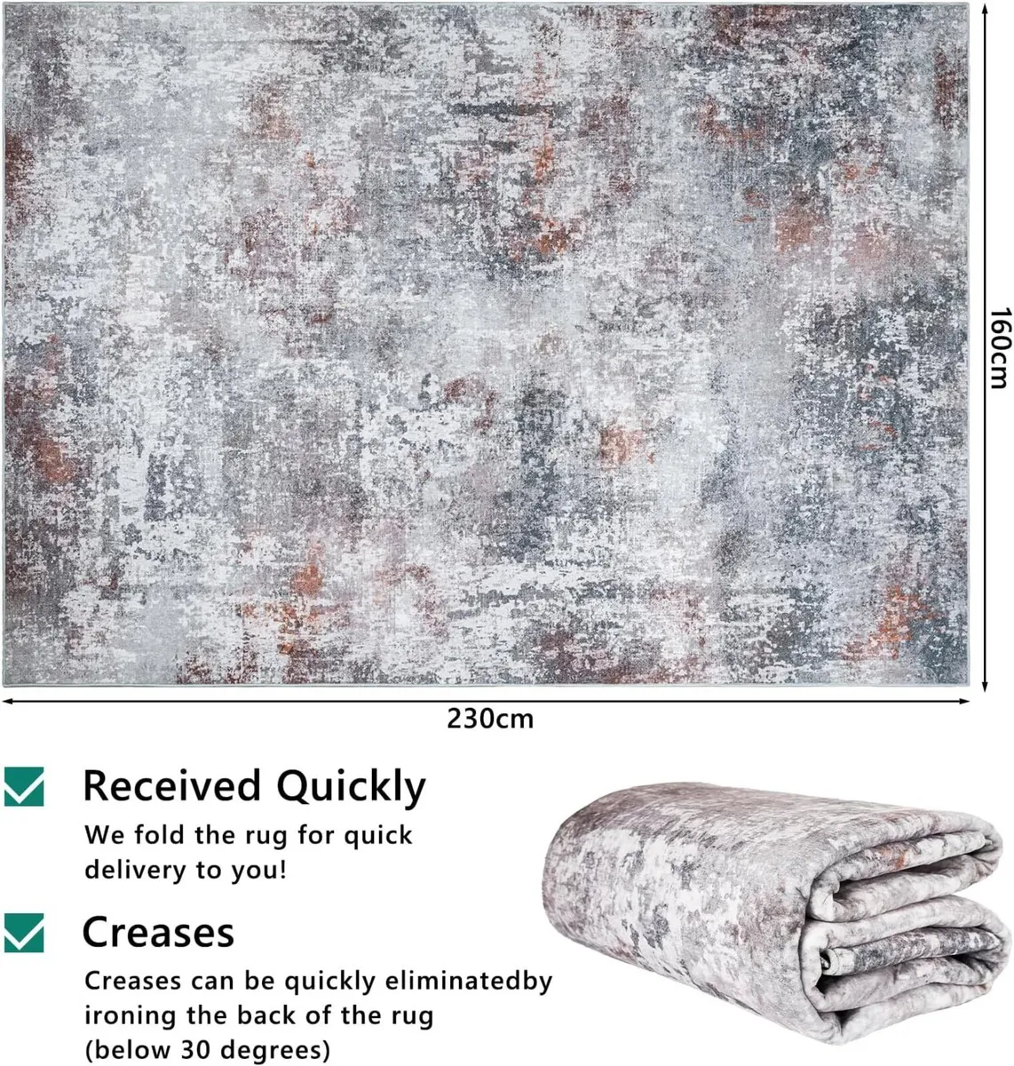 160x230cm Large Modern Abstract Rugs Living Room - Image 2