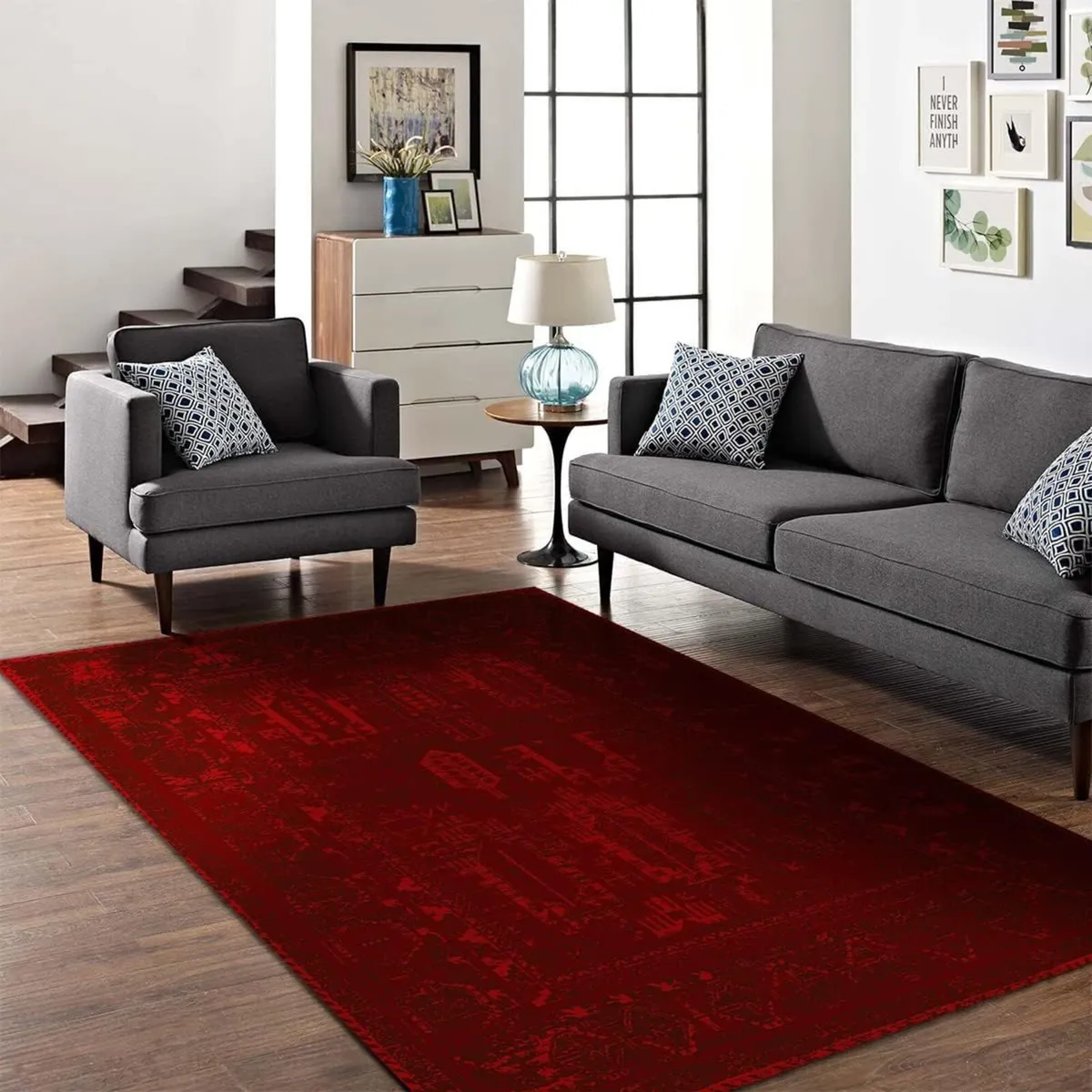 Area Rug for Living Room Bedroom – Vintage Design - Image 1
