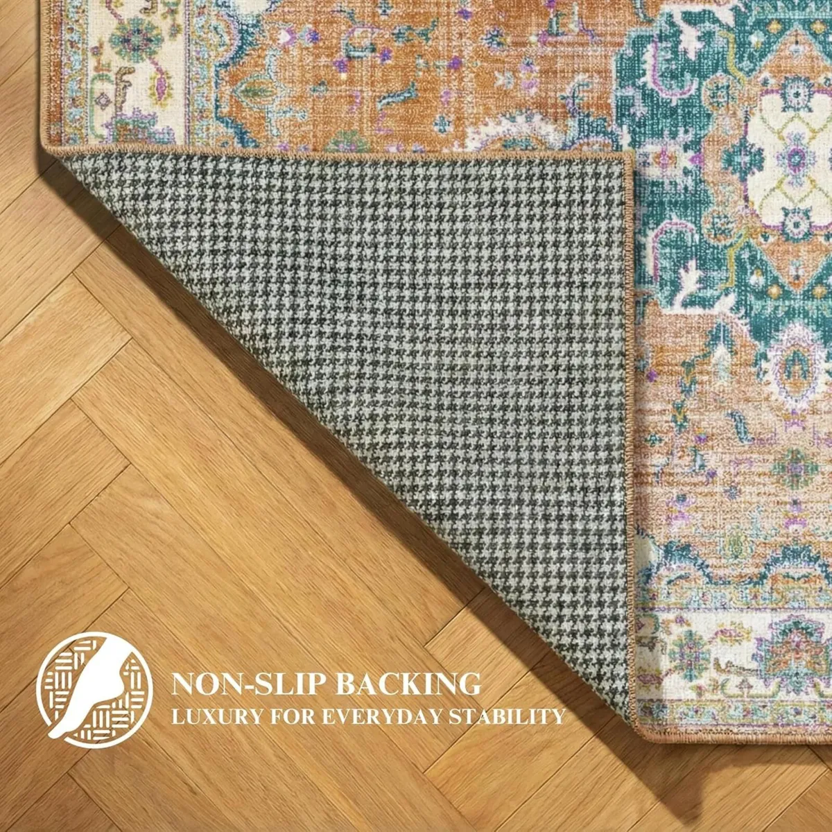 Machine Washable Rug 120x170cm Non-Slip Backing - Image 4