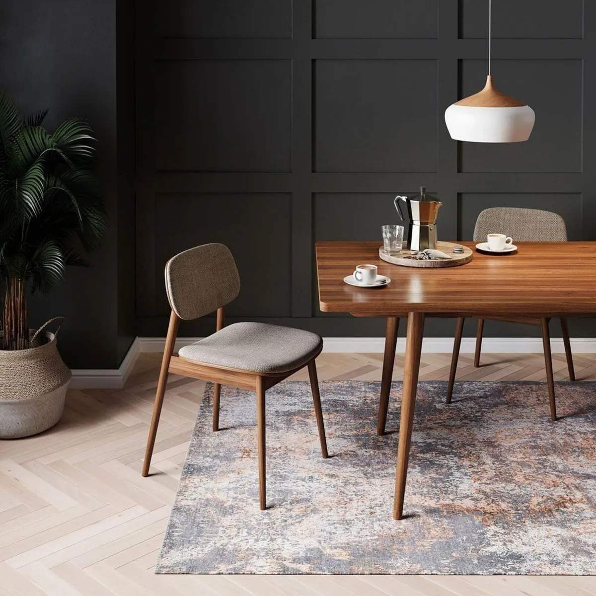 Modern Grey Abstract Washable Living Room Area - Image 2