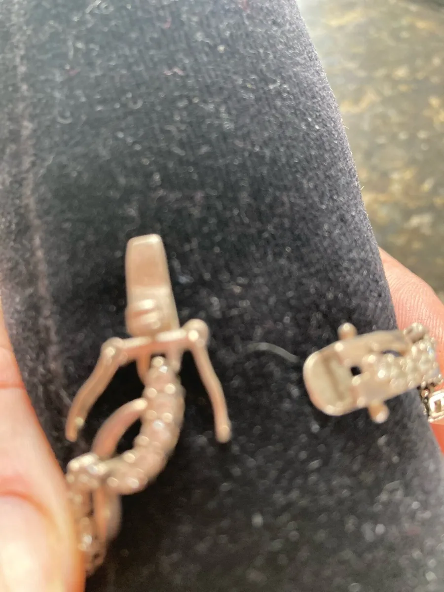 Sterling Silver bracelet with clear stones - Image 4