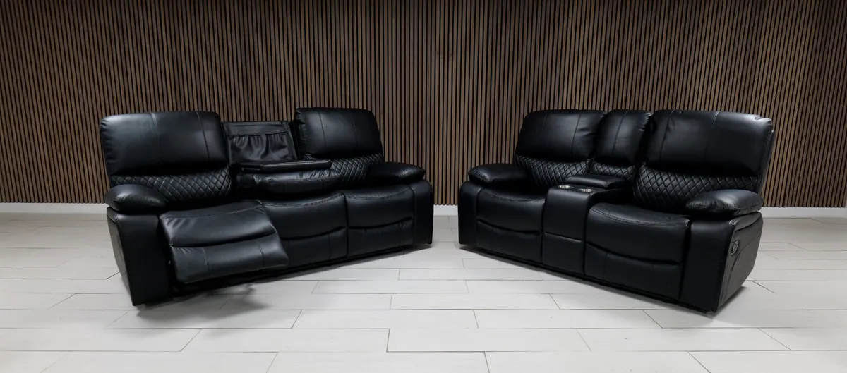 Rita 3+2 Manual Leather Recliner Sofa Set - Image 4
